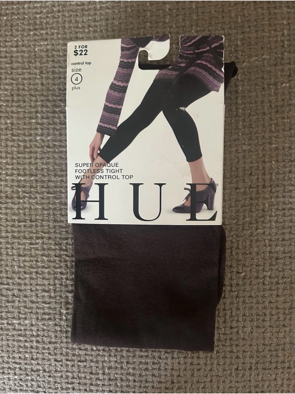 HUE Super Opaque Footless Tights - Black